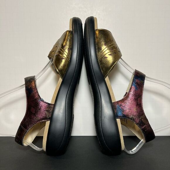 Womens ALEGRIA Special Lady Jesa Gold Ankle Strap Sandals / Size 7-7.5 - Picture 6 of 8